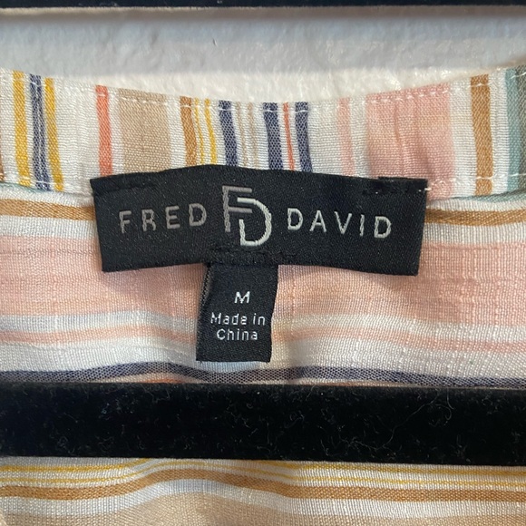 Fun Fred David multicolored striped blouse Medium - Picture 3 of 4